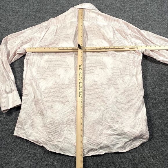 Visconti Uomo Mens XL Disco Button Shirt Paisley All Over Print 2 Ply Mercerized - Picture 7 of 8